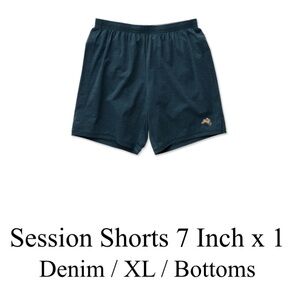 Tracksmith Session Shorts Mens XL  7" Inseam Denim Lined Running NEW